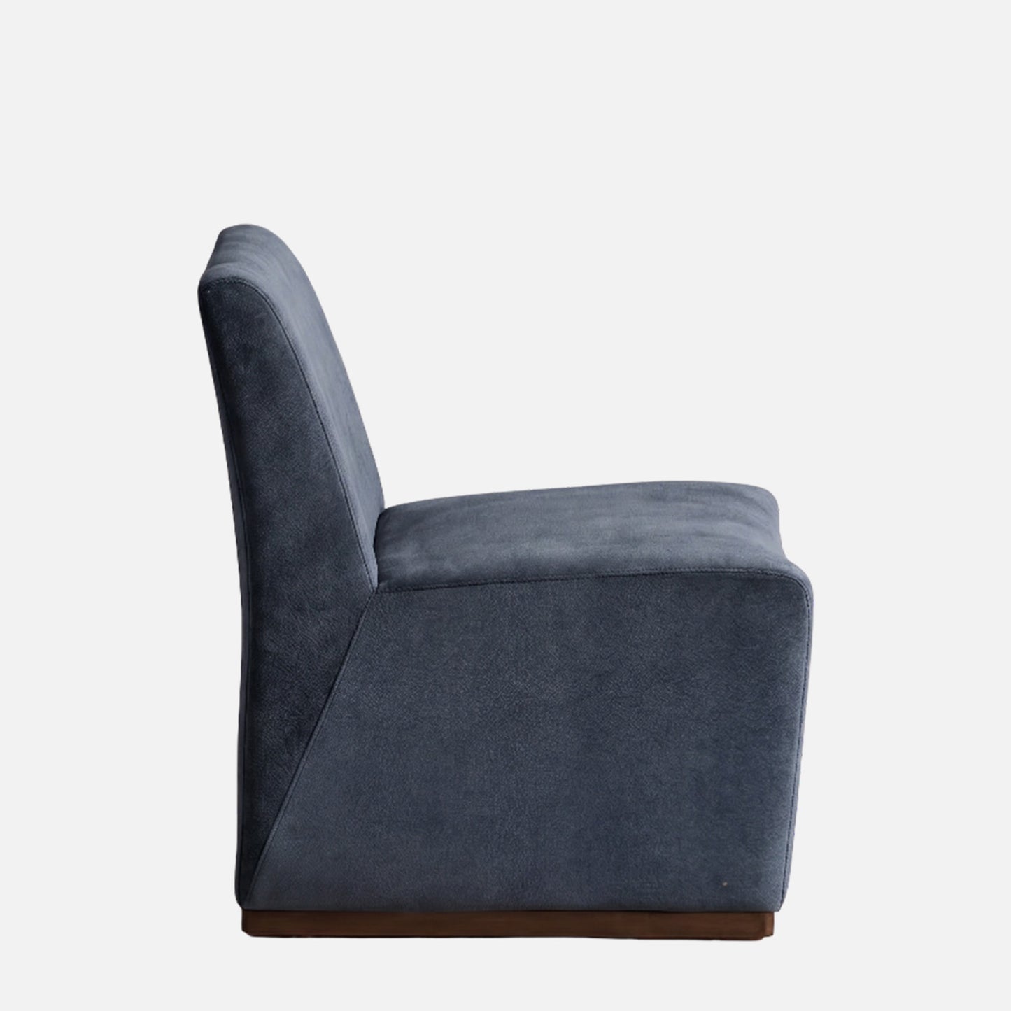 Zeenvik Sculpted Modern Steel Blue Velvet Lounge Chair