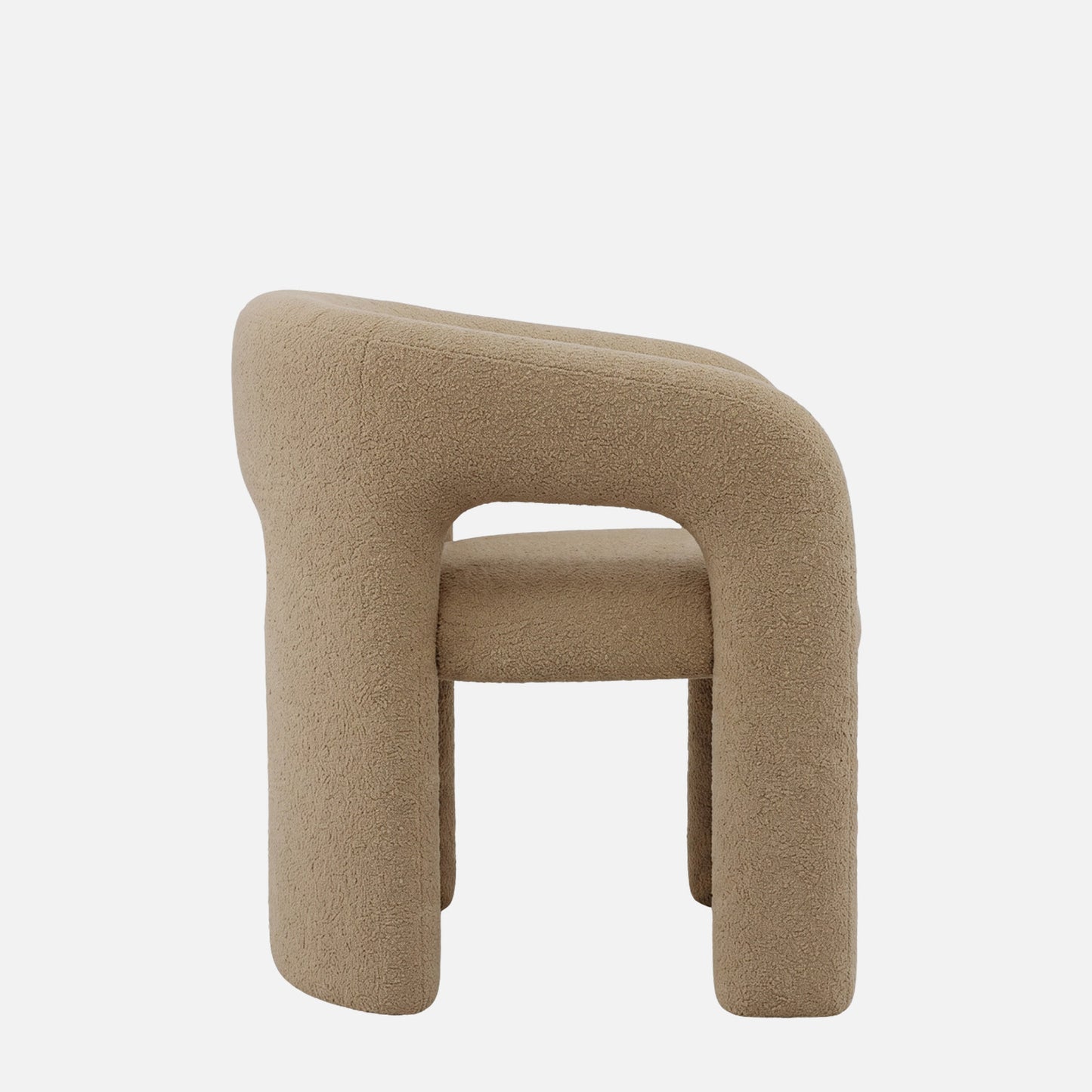 Orevella Loop Frame Sand Beige Velvet Lounge Chair