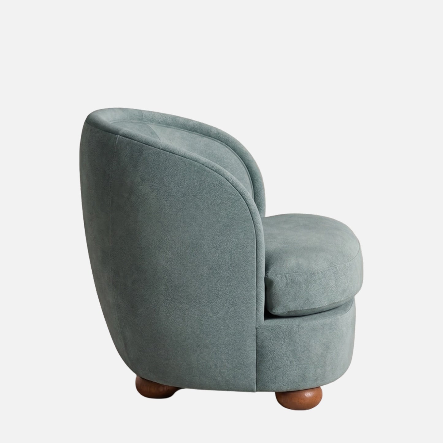 Orevella Classic Barrel Olive Green Velvet Lounge Chair