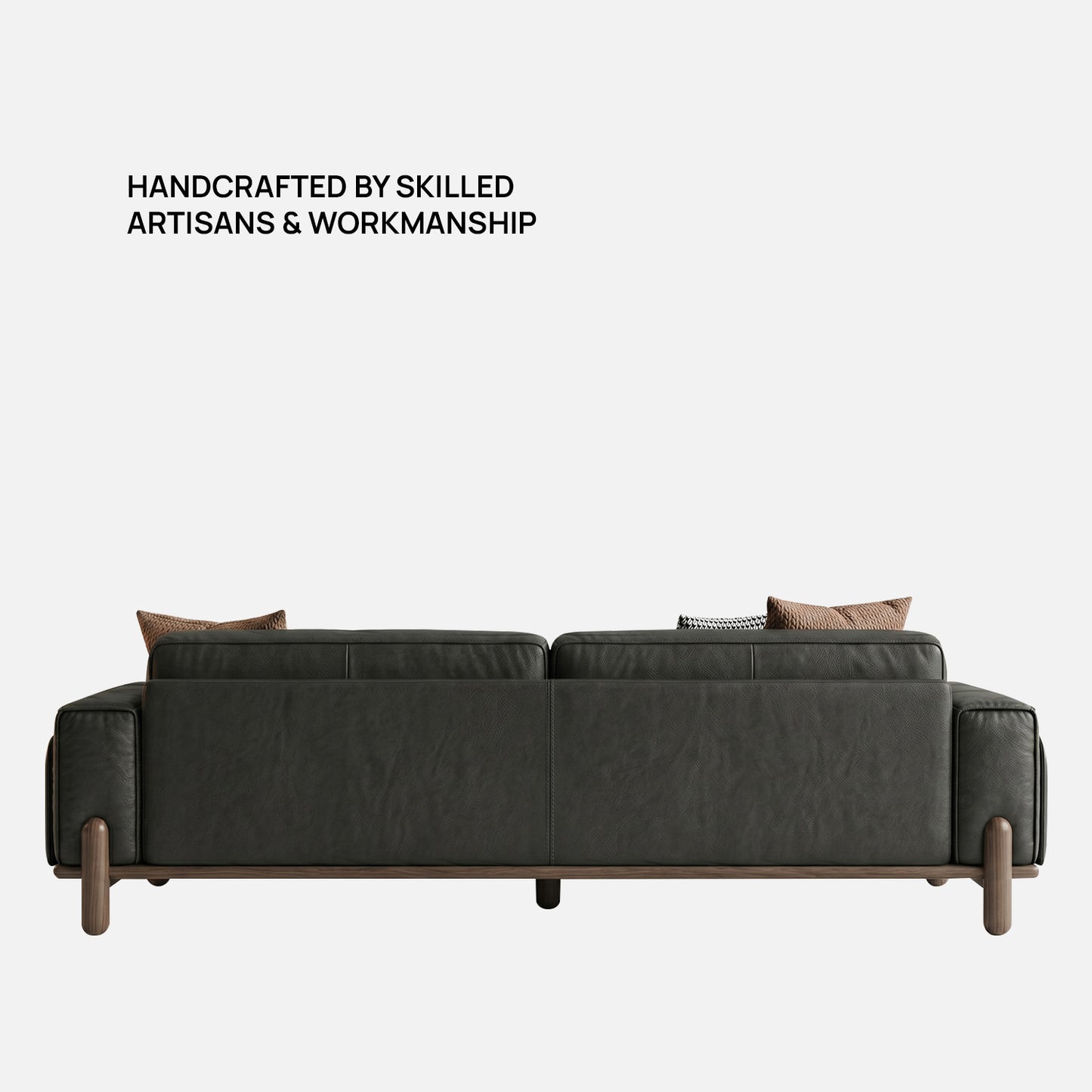 Elaris Leatherette 3 Seater Sofa in Black Colour