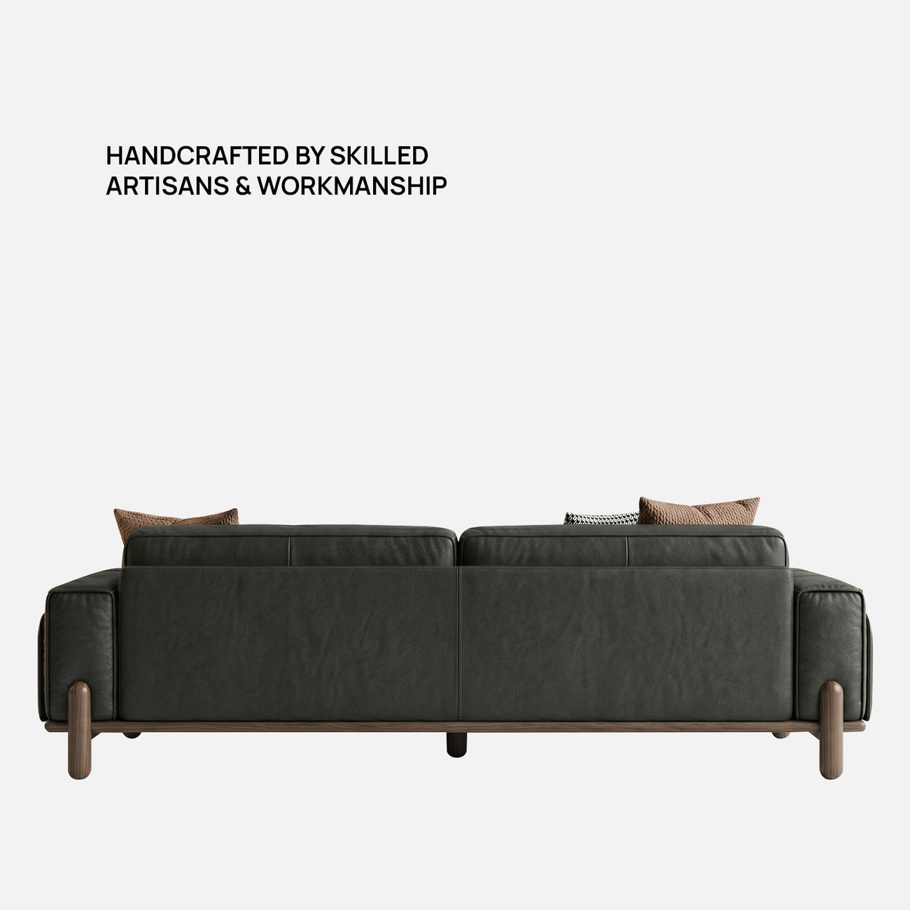 Elaris Leatherette 3 Seater Sofa in Black Colour