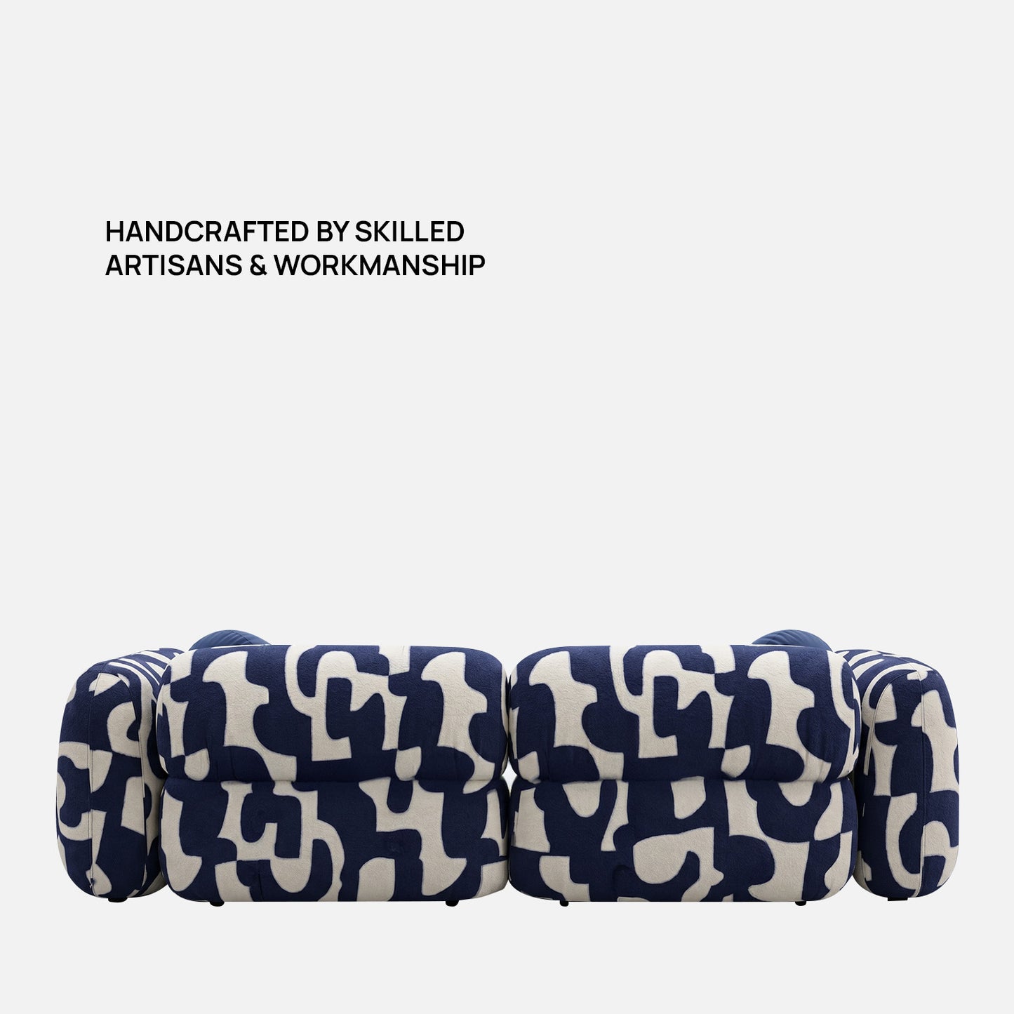 Avelon Modular Navy Blue 5 - Seater Leather Sofa