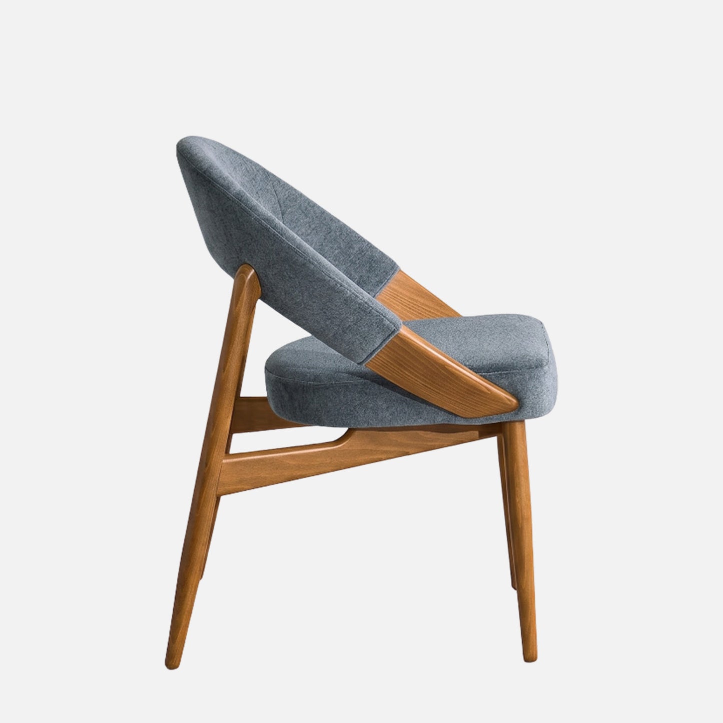 Kaevion Arc Back Teal Blue Velvet Dining Chair