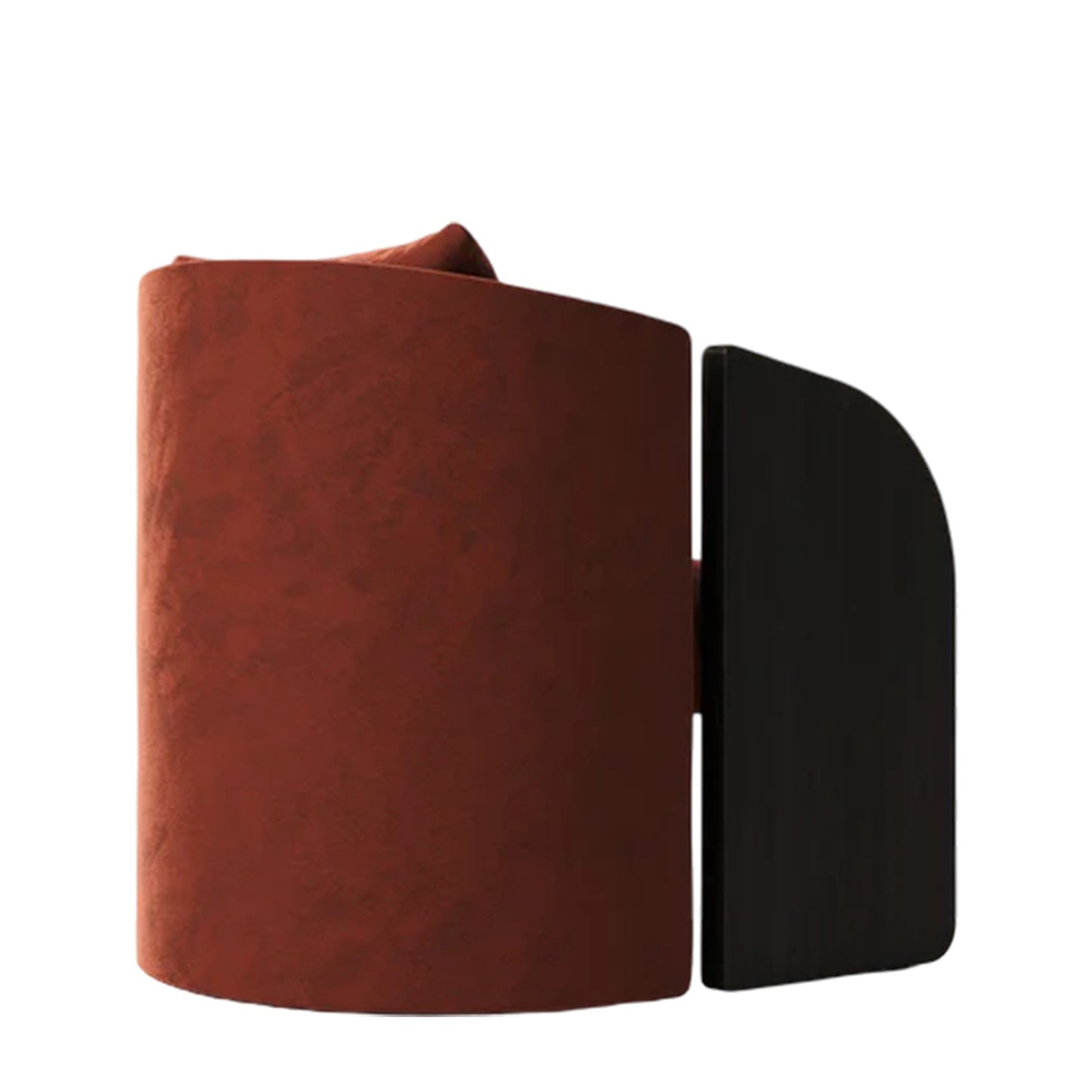 Arevella Sculpted Rust Red Velvet Lounge Chair
