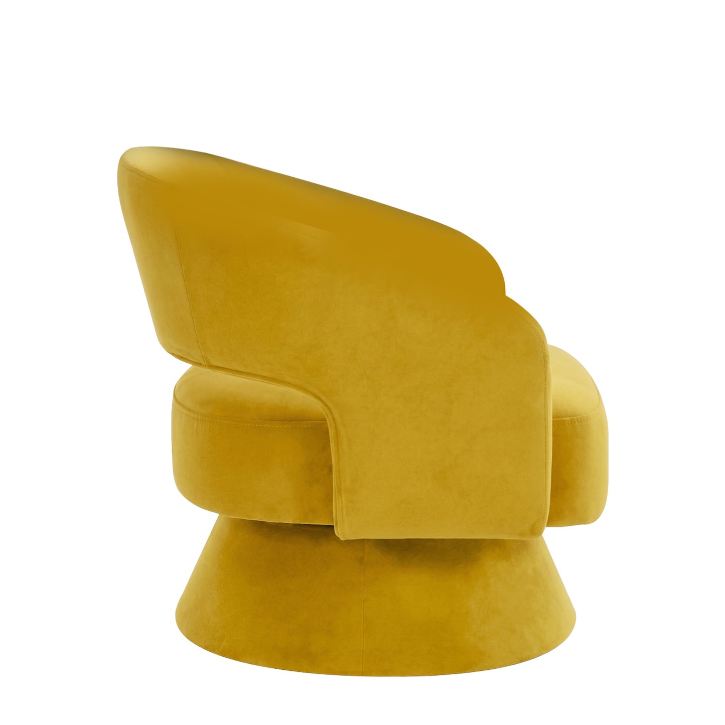 Zoervyn Swivel Mustard Yellow Velvet Lounge Chair