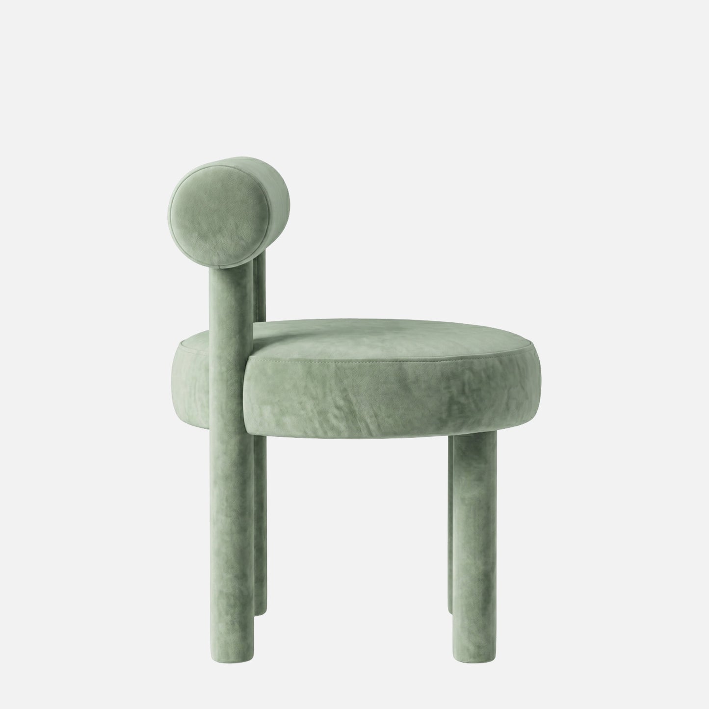 Elevara Cylinder Back Olive Green Cotton Boucle Dining Chair