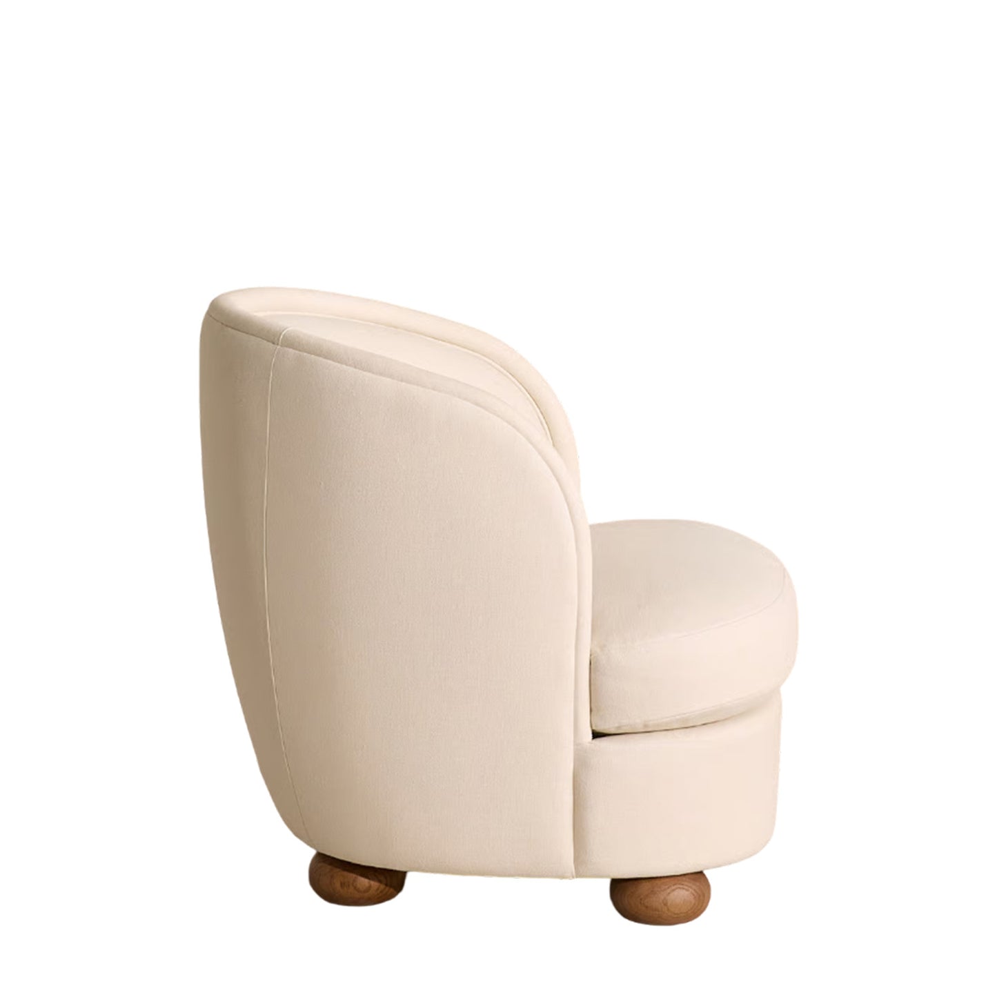 Elevara Petite Ivory Velvet Lounge Chair