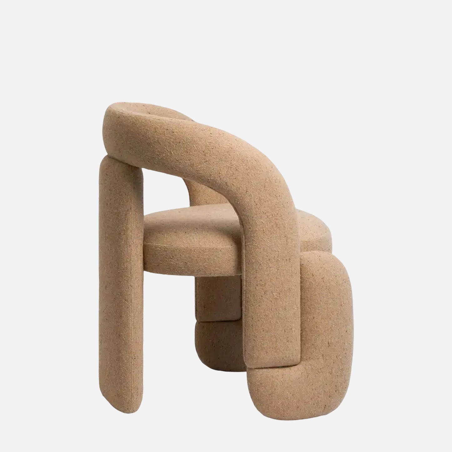 Orevyn Sculpt Loop Sand Beige Linen Lounge Chair