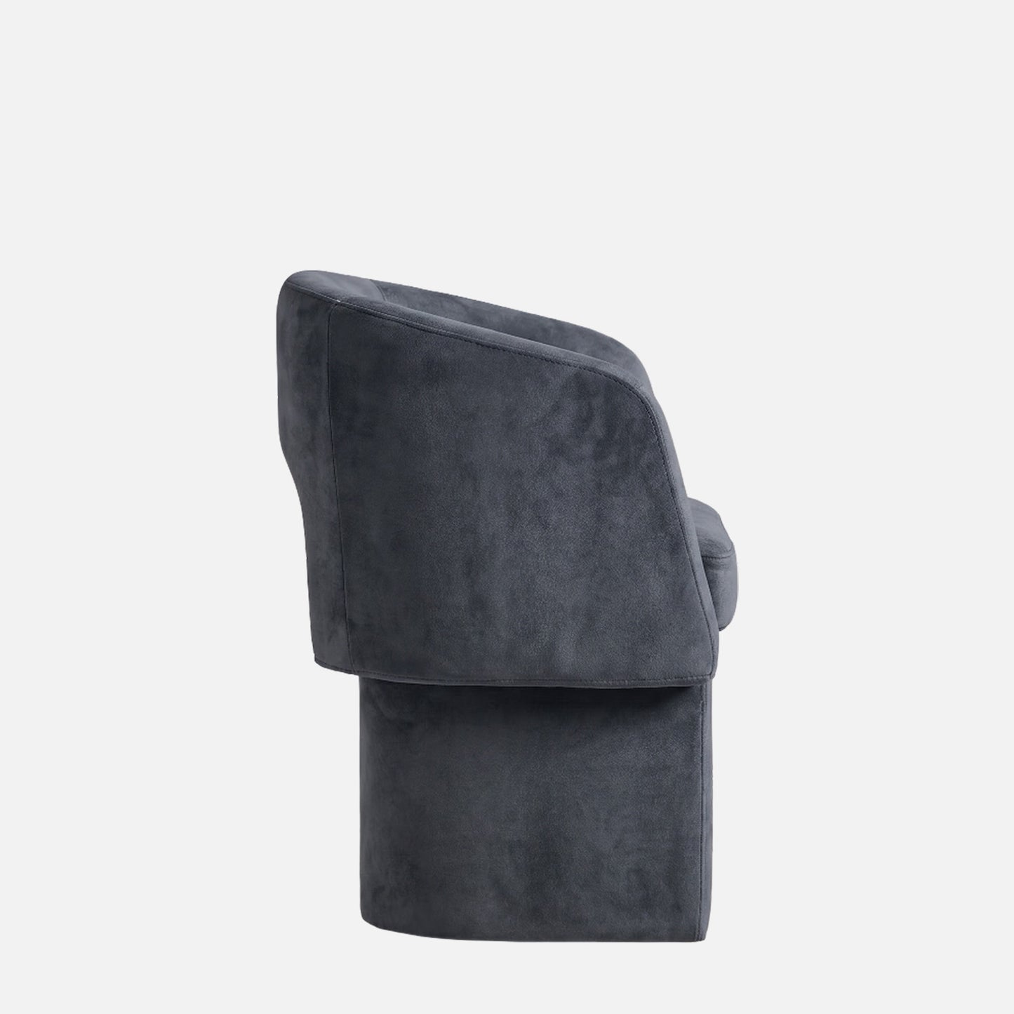 Vaerelle Sculpt Block Steel Blue Velvet Lounge Chair
