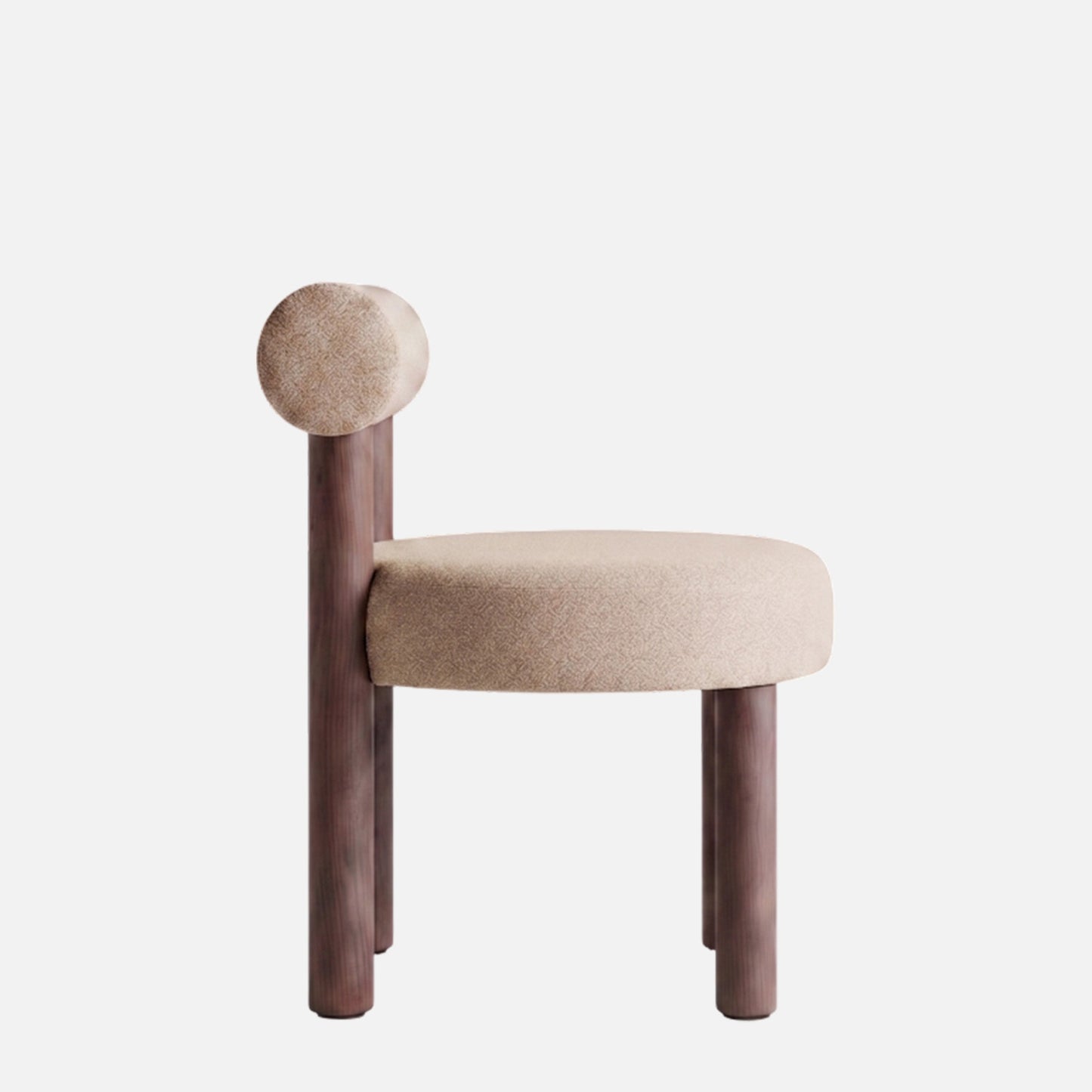 Eleto Minimal Natural Beige Velvet Dining Chair