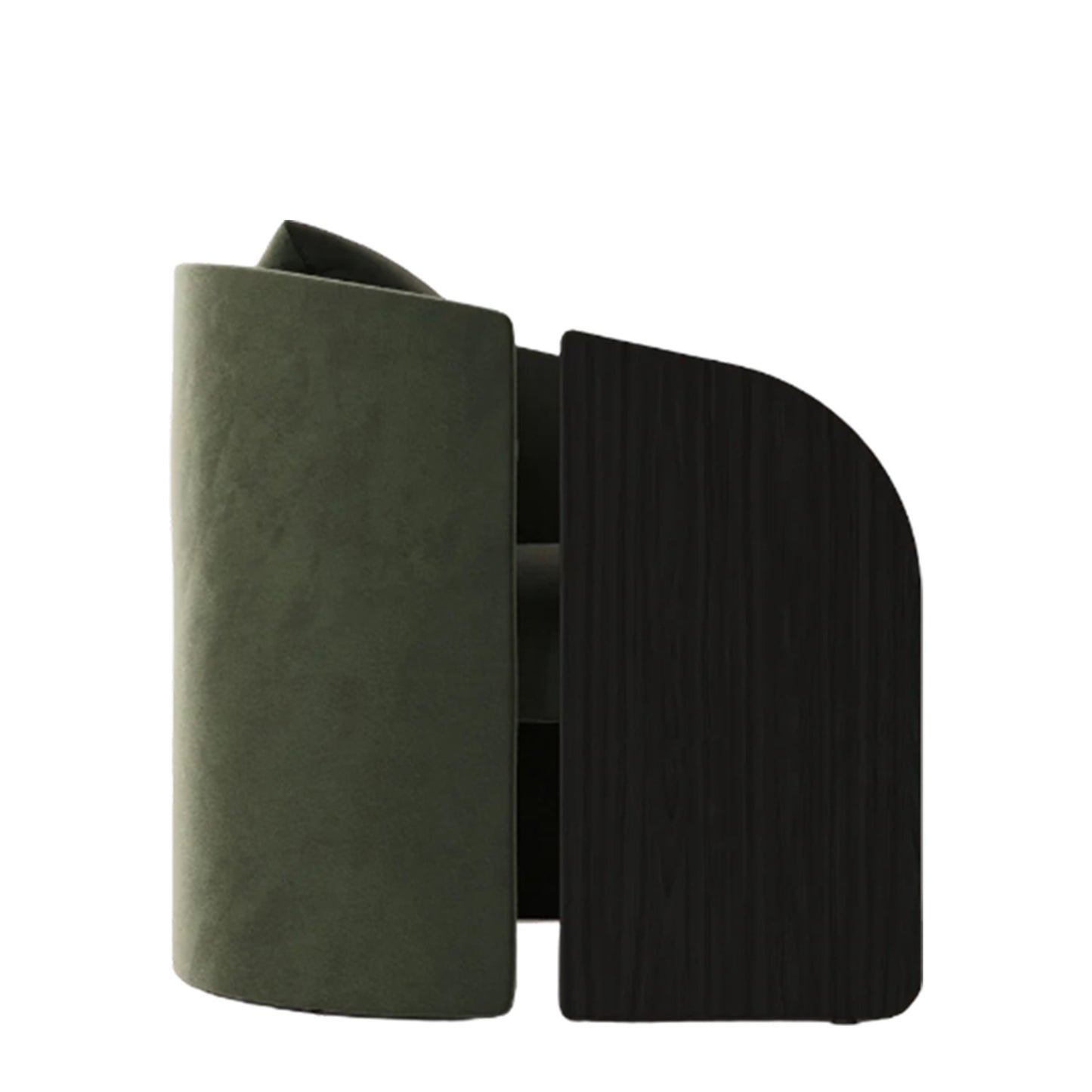 Arevella Sculpted Green Velvet Lounge Chair
