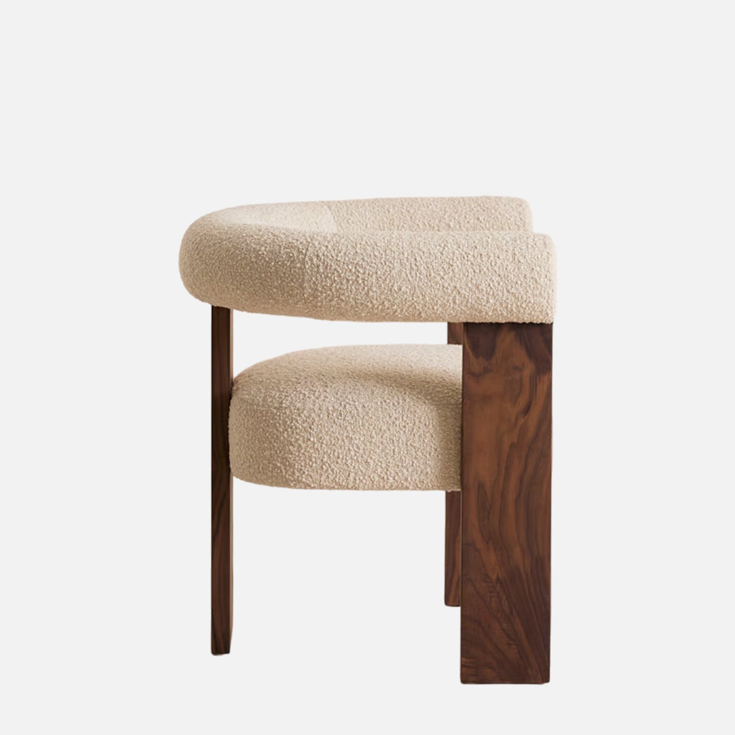 Toervyn Sculpt Arm Off WhiteBoucle Lounge Chair