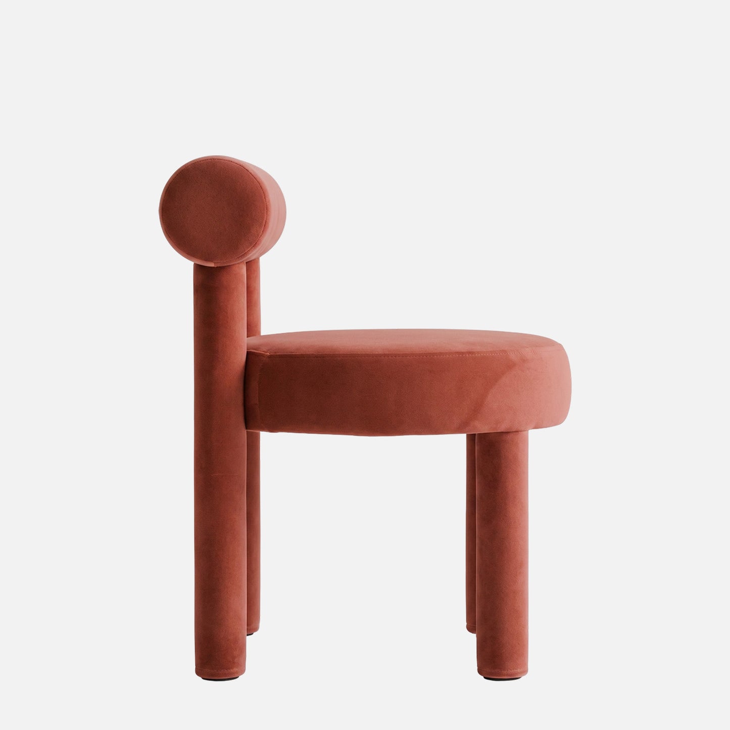 Elevara Cylinder Back Terracotta Rust Cotton Boucle Dining Chair