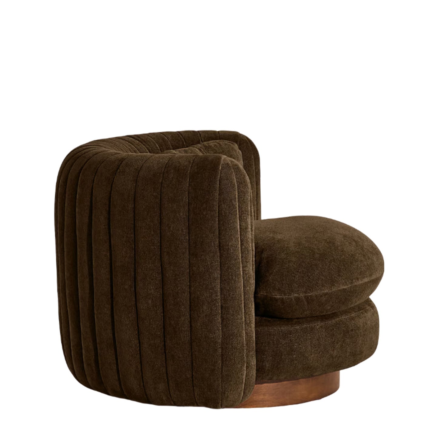 Dreovyn Plush Layered Olive Green Velvet Lounge Chair