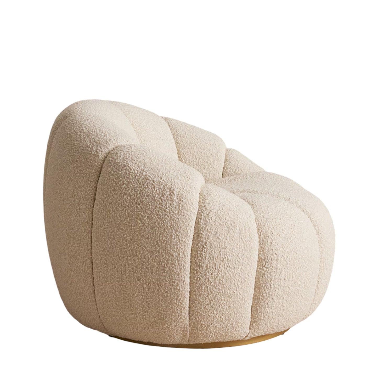 Fleoriane Petal Swivel Cream Boucle Lounge Chair