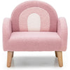 Soft Pink BlushArch Kids Armchair with Wooden LegsPlush Fabric