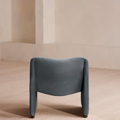 Lovett Armchair Velvet Grey Blue