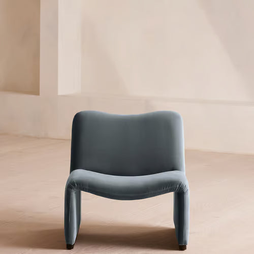 Lovett Armchair Velvet Grey Blue