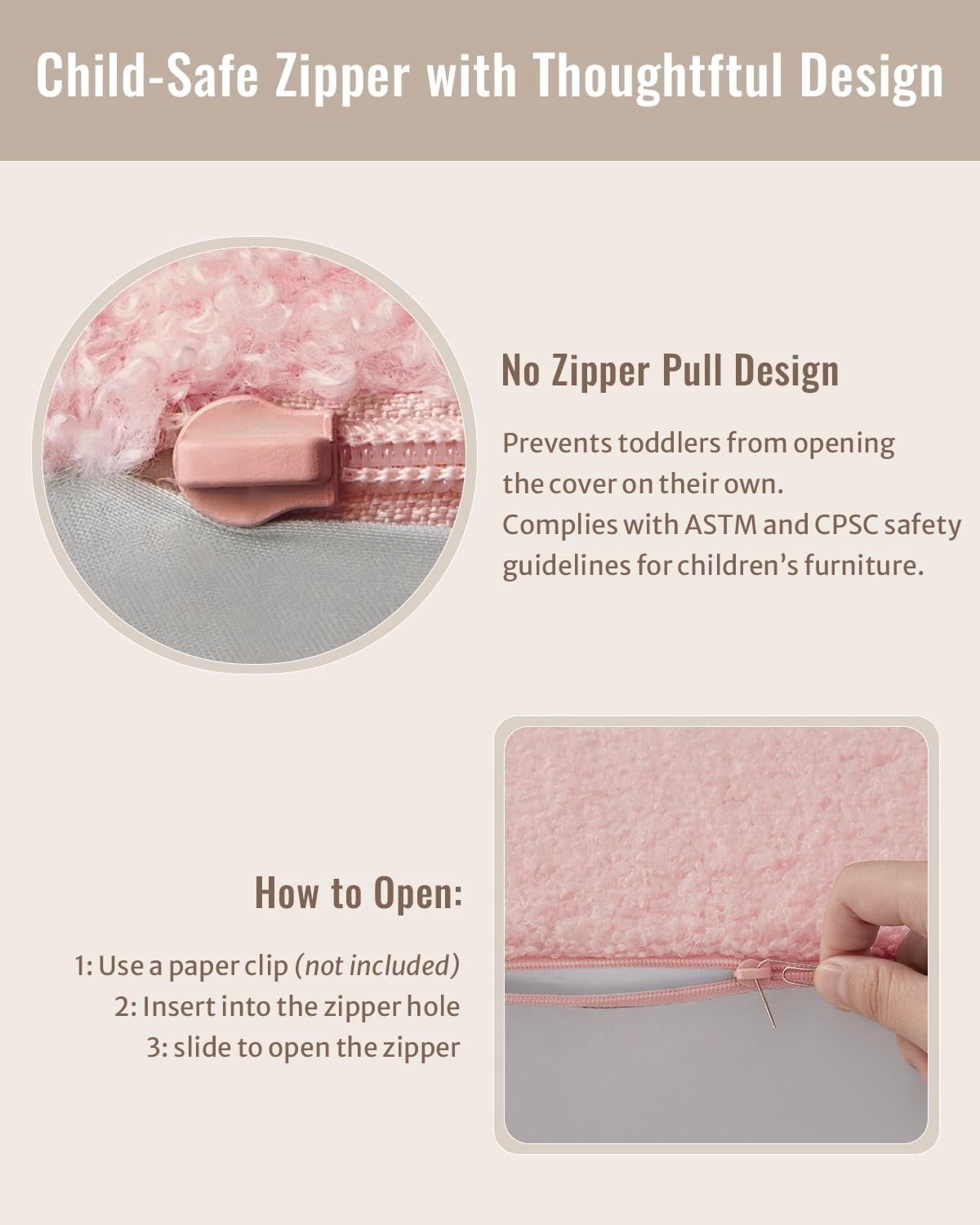 Blush Pink RainbowNest Kids Sofa ChairCrystal Velvet