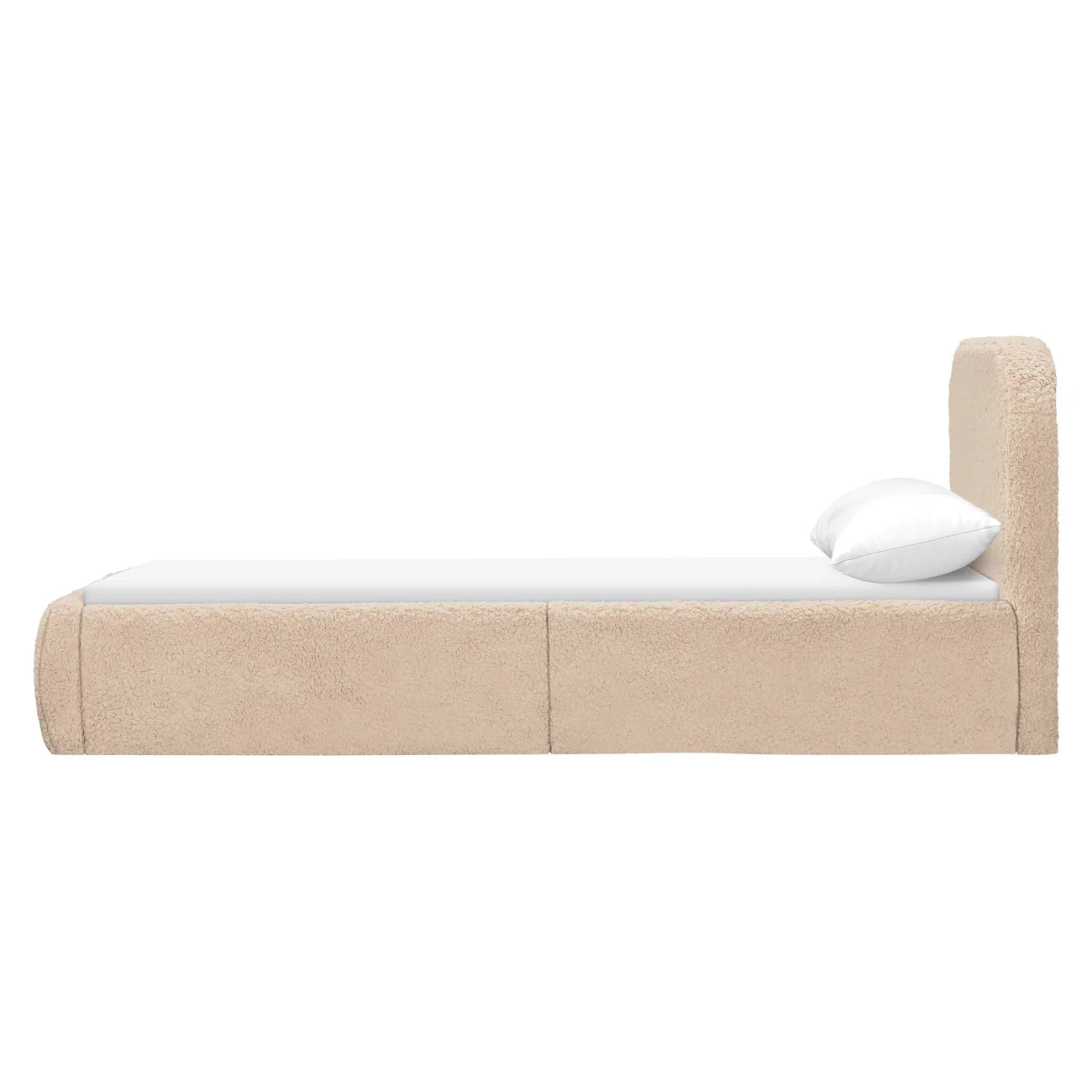Snuggle Cream Boucle Kids Small Hydraulic Storage Bed