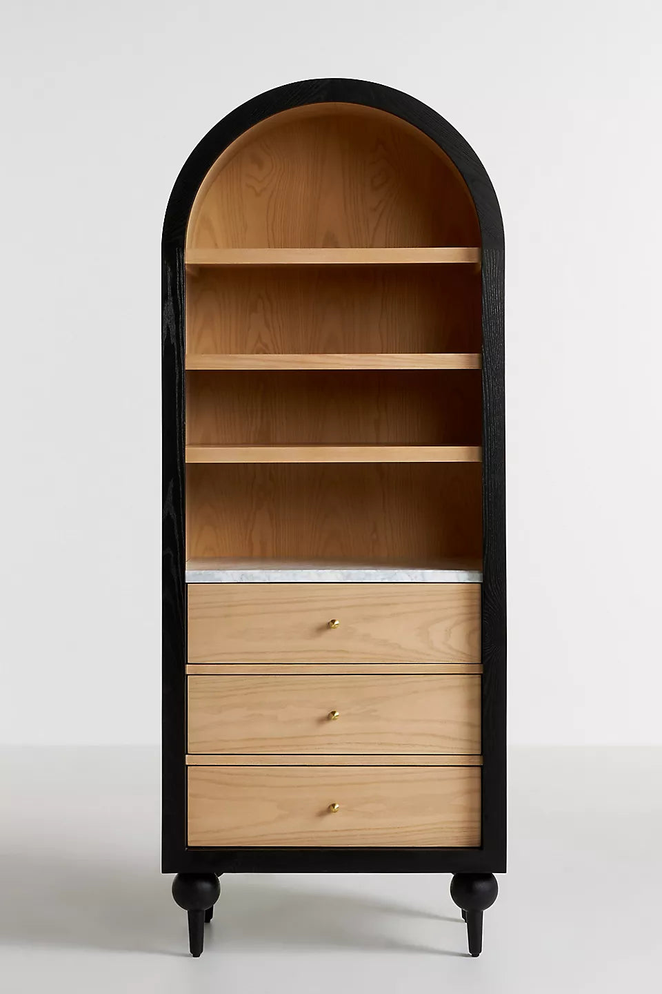 The Fern Marble Top Bookcase Black