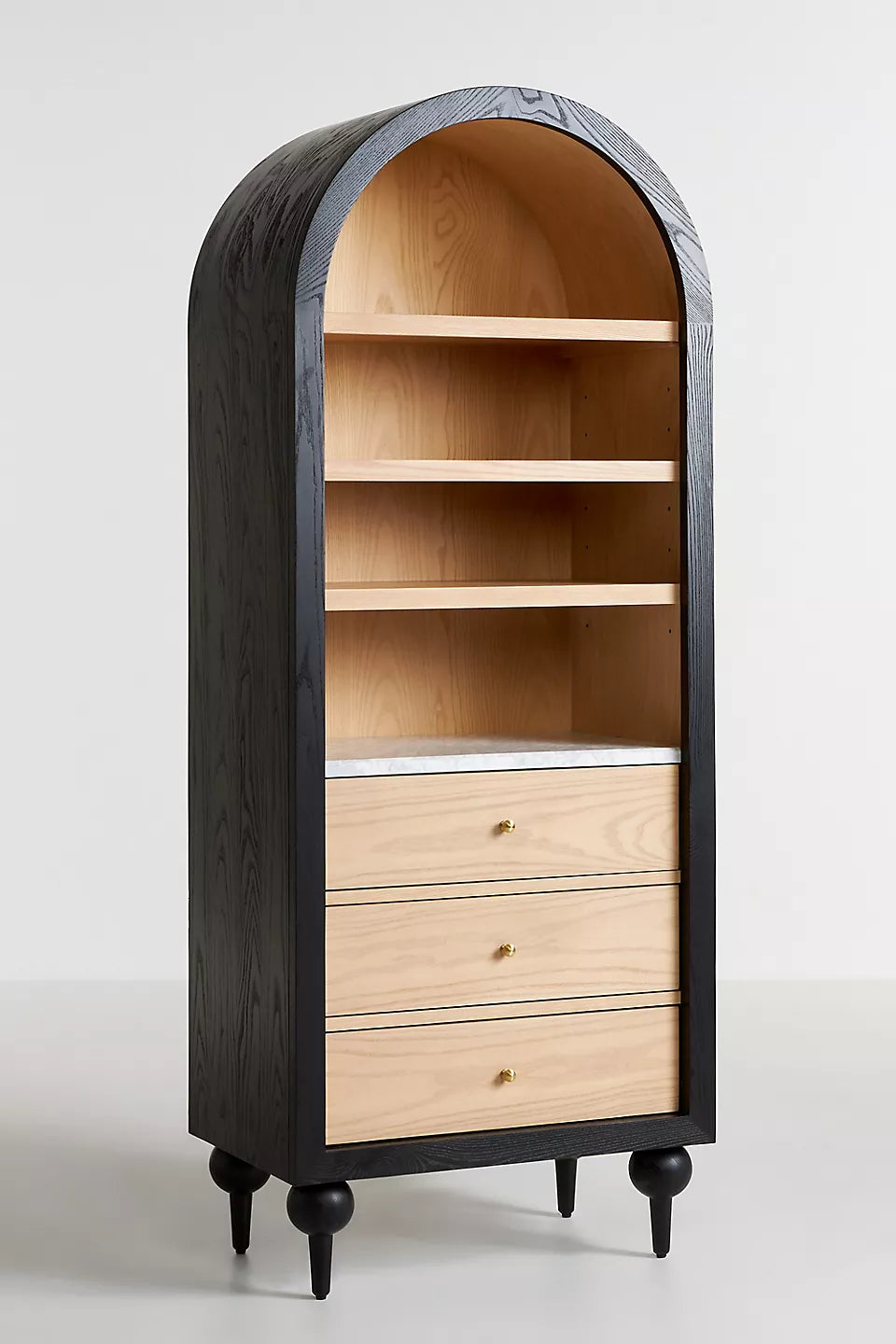 The Fern Marble Top Bookcase Black