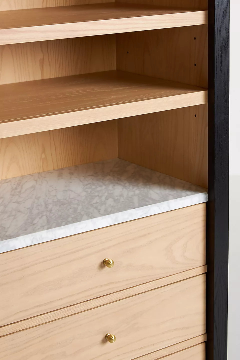 The Fern Marble Top Bookcase Black