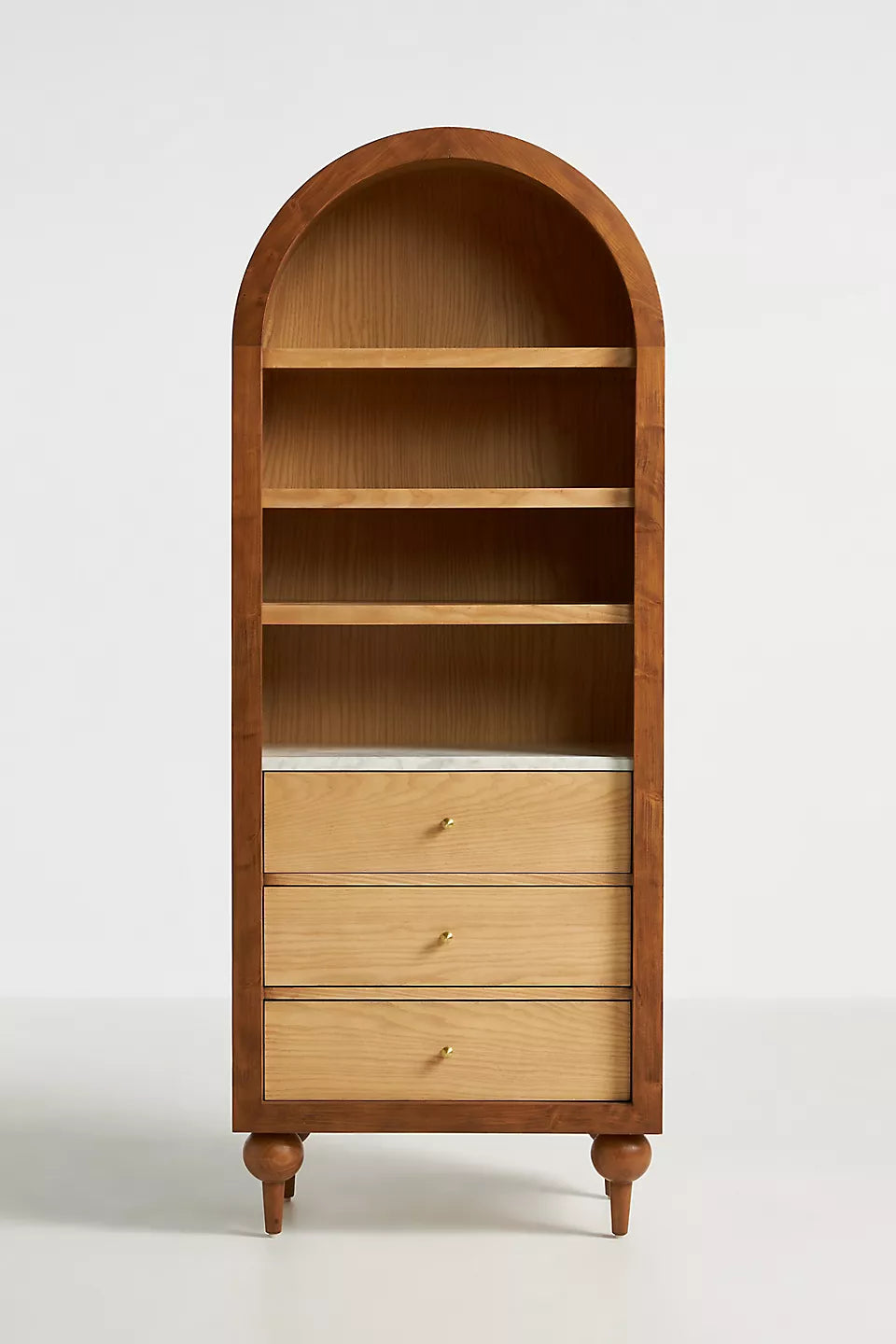 The Fern Marble Top Bookcase Tobacco