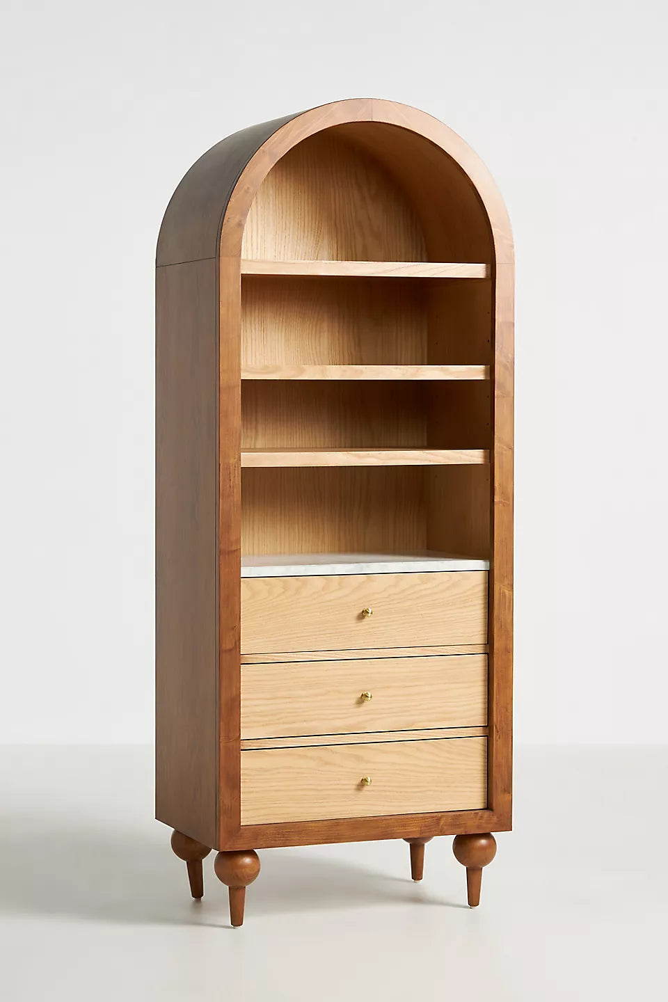 The Fern Marble Top Bookcase Tobacco