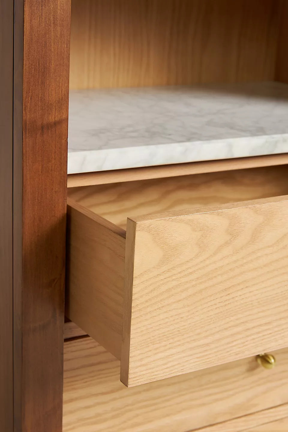 The Fern Marble Top Bookcase Tobacco