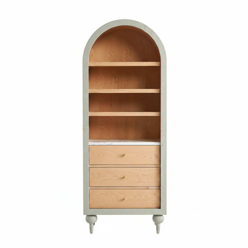 The Fern Marble Top Bookcase Sage