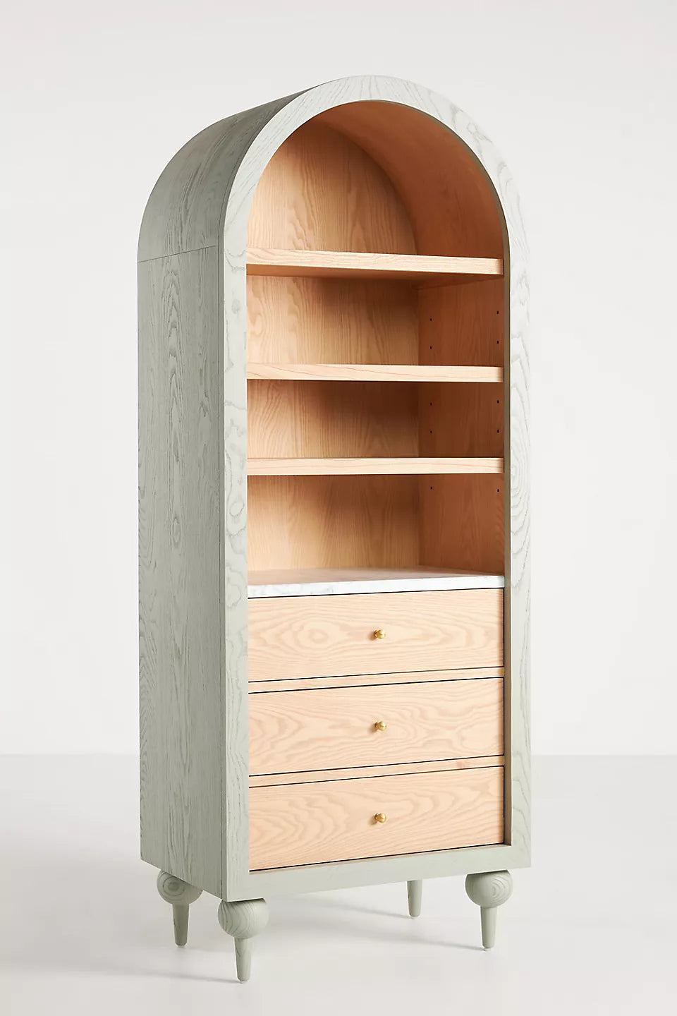 The Fern Marble Top Bookcase Sage