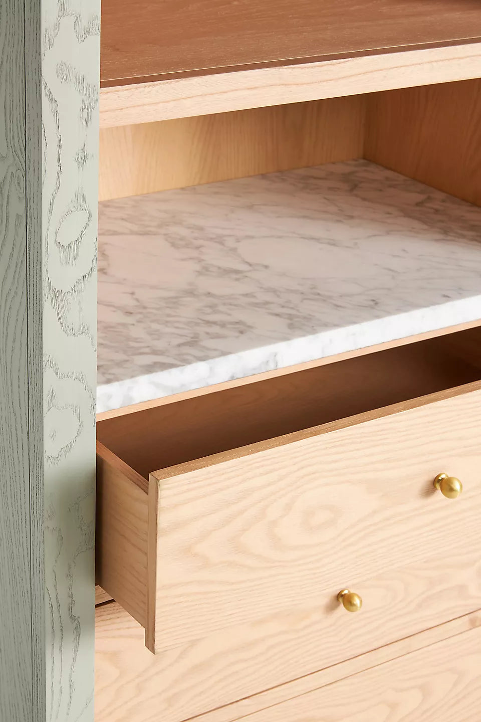 The Fern Marble Top Bookcase Sage