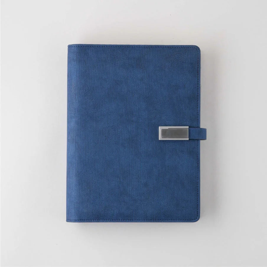 Textured Leatherite Cover Notebook with Metal Clasp Closure