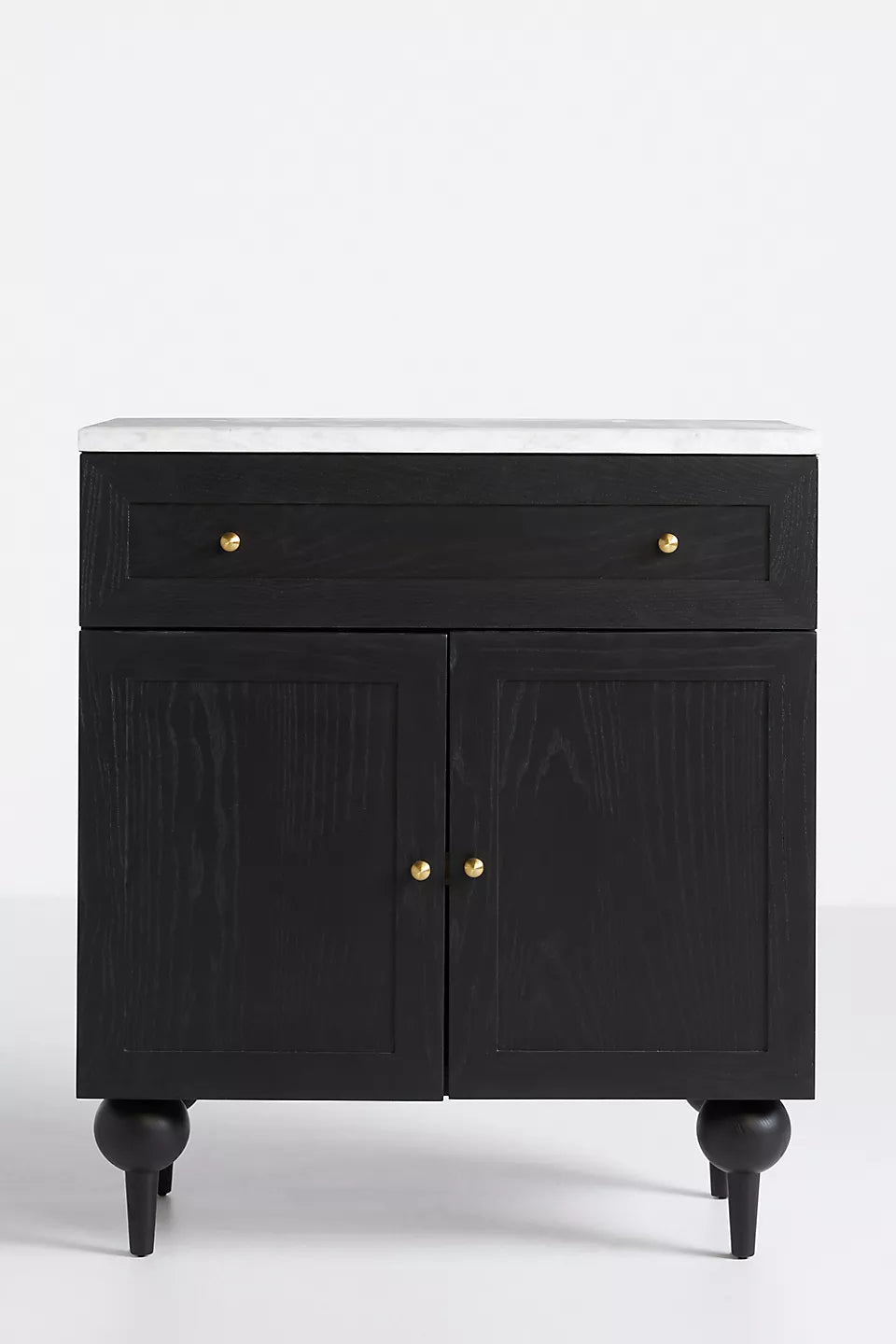 The Fern Marble Top Entryway Cabinet Black
