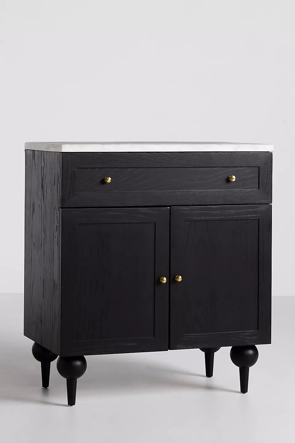 The Fern Marble Top Entryway Cabinet Black