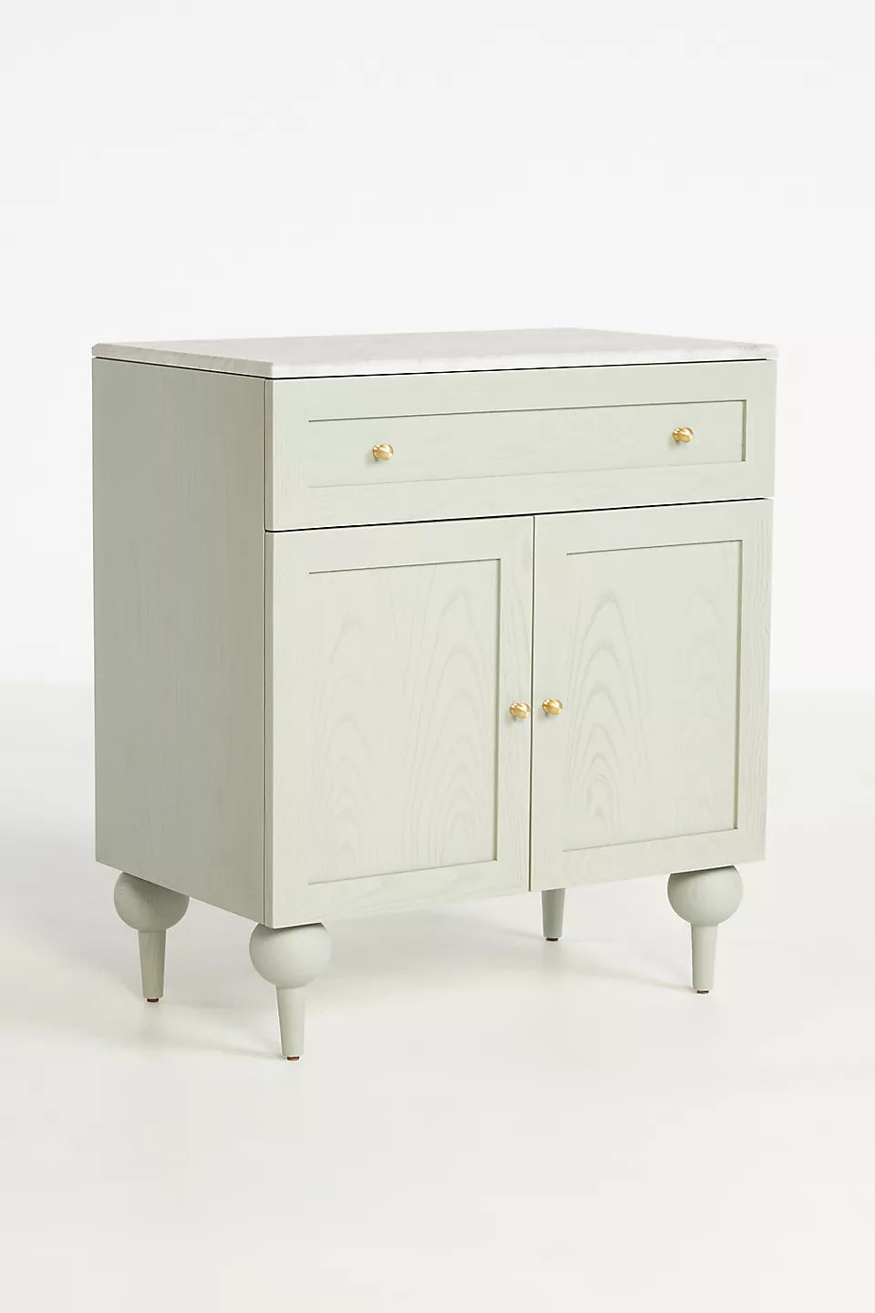 The Fern Marble Top Entryway Cabinet Sage