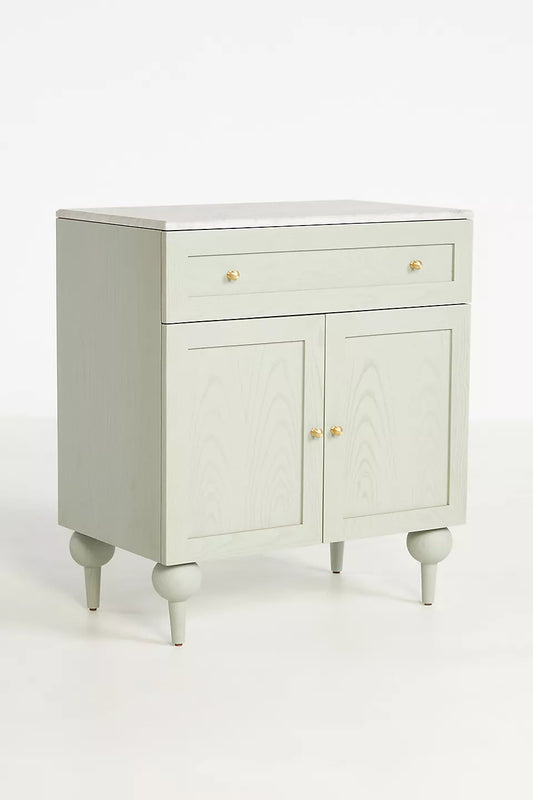 The Fern Marble Top Entryway Cabinet Sage