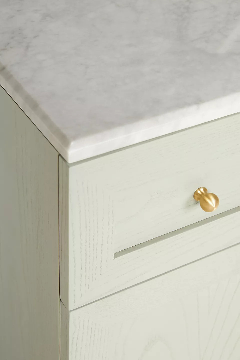 The Fern Marble Top Entryway Cabinet Sage