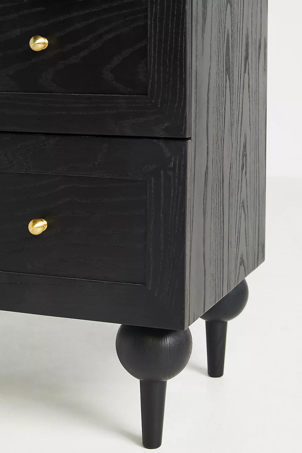 The Fern Marble Top Five-Drawer Dresser Black