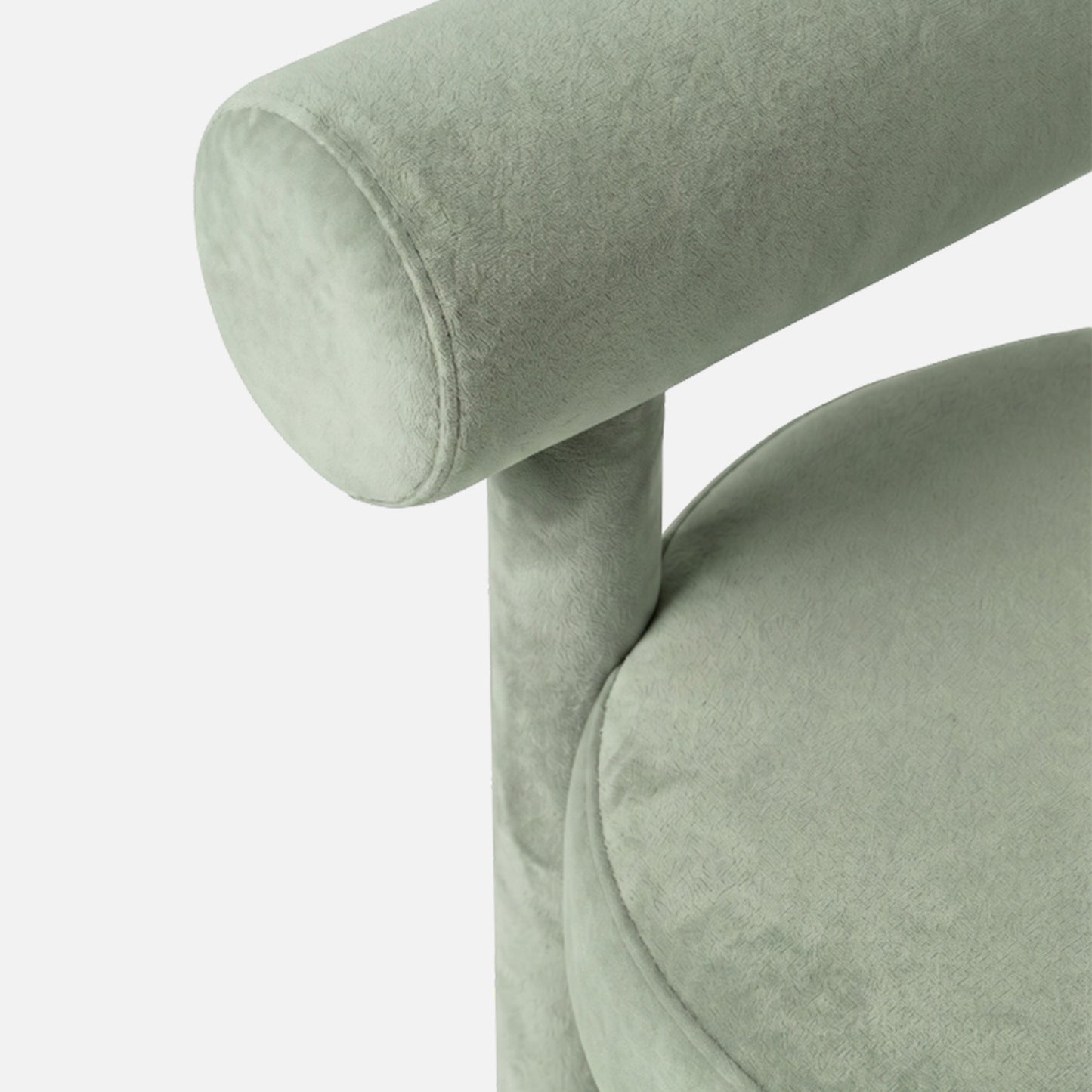 Elevara Cylinder Back Olive Green Cotton Boucle Dining Chair