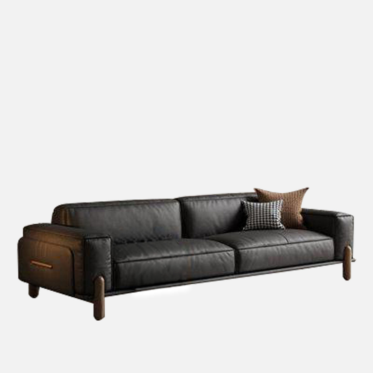 Elaris Leatherette 3 Seater Sofa in Black Colour