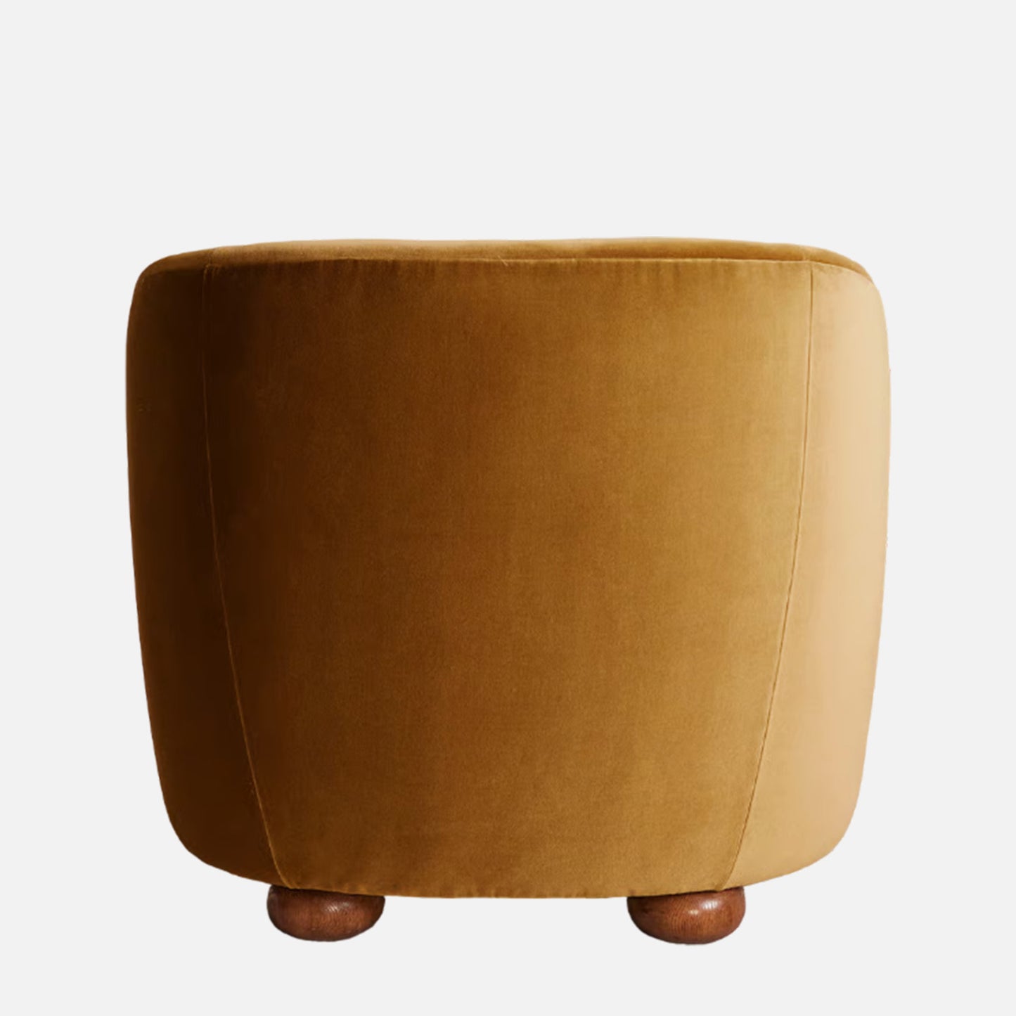 Orevella Classic Barrel Mustured Yellow Velvet Lounge Chair