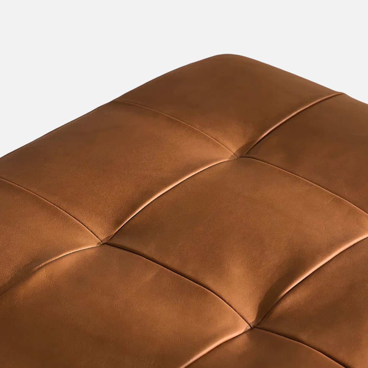 Aurelio Luxe Brown Leather Bench
