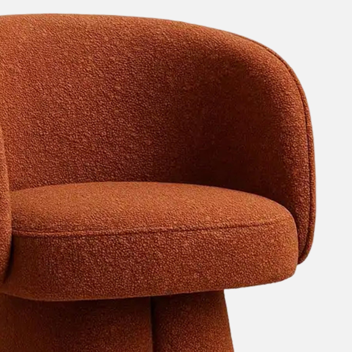 Veelric Sculpted Burnt Sienna Boucle Lounge Chair