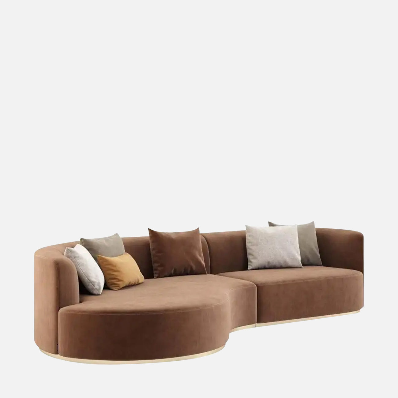 Elvyn Curve Pearl White 3 - Seater Boucle Sofa