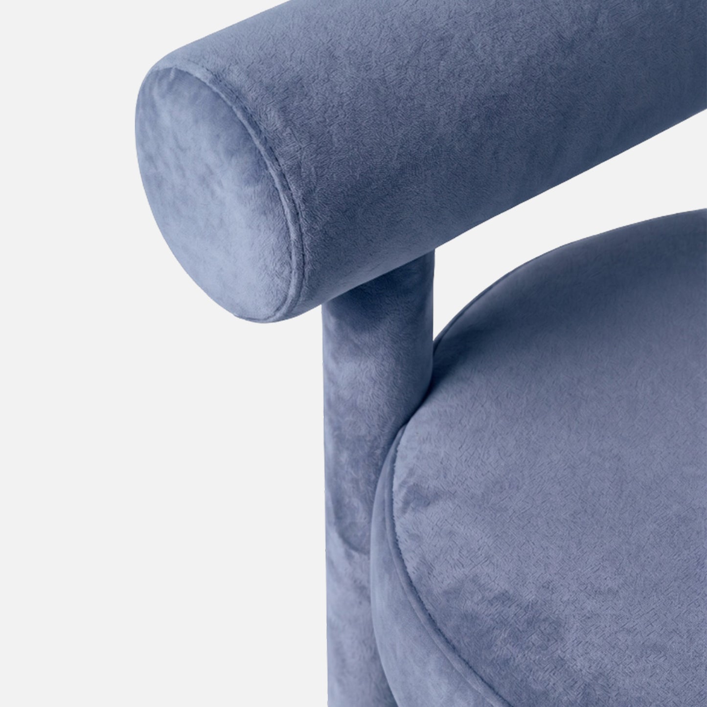 Elevara Cylinder Back Dark Blue Cotton Boucle Dining Chair