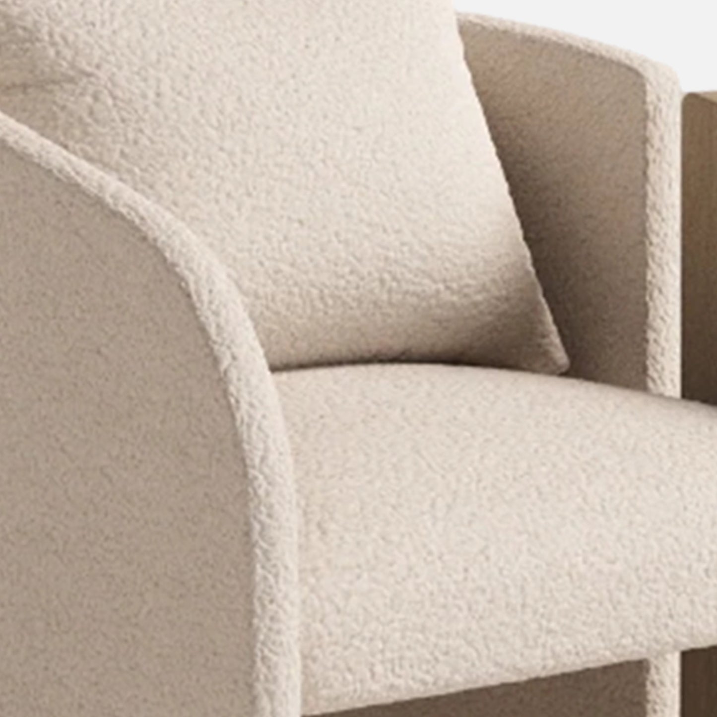 Arevella Sculpted Cream Boucle Lounge Chair