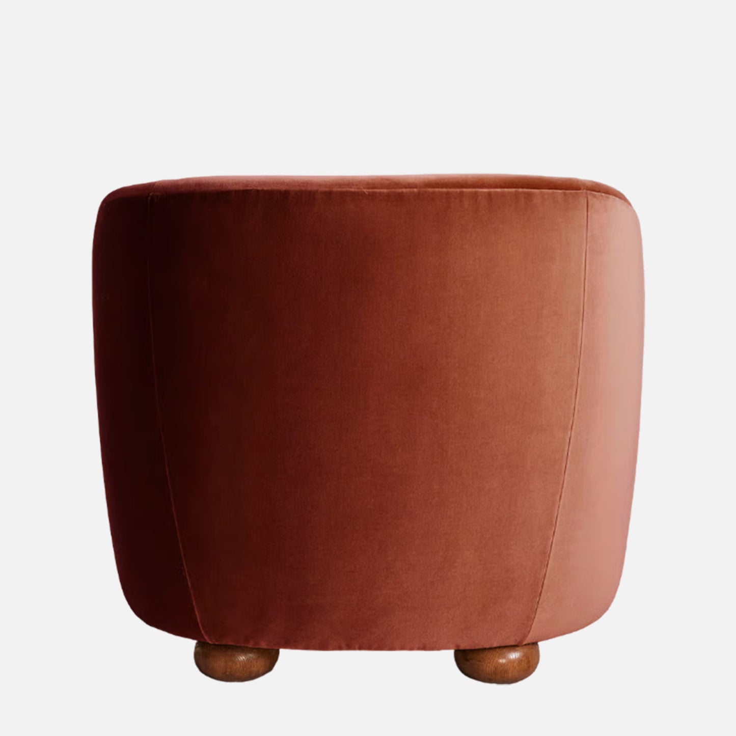 Orevella Classic Barrel Rust Red Velvet Lounge Chair