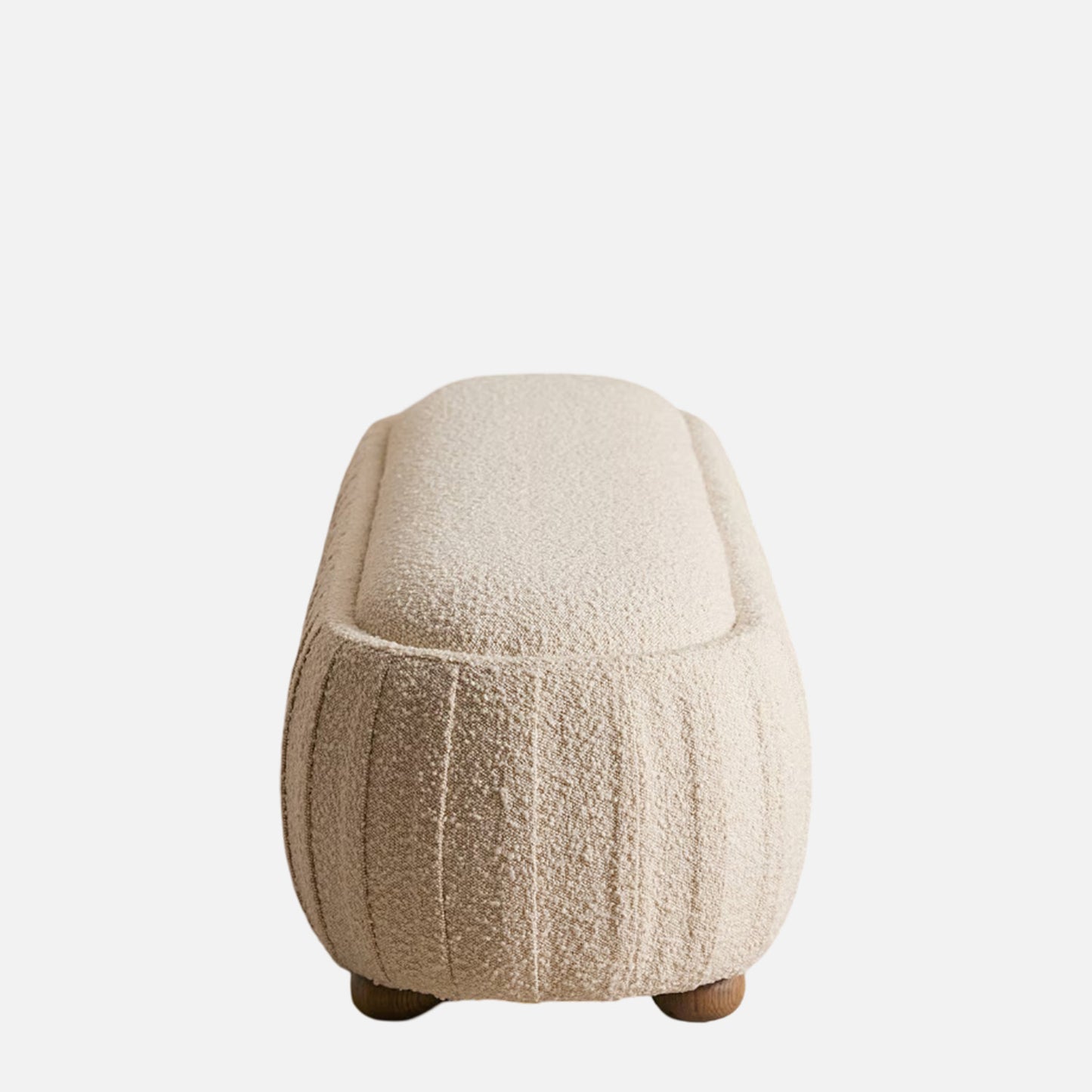 Serenique Ribbed Ivory Arrcylic and Polyster Bench